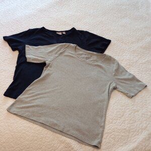 Chico's Bundle of 2 Cotton Summer Tee Shirts Sz 1